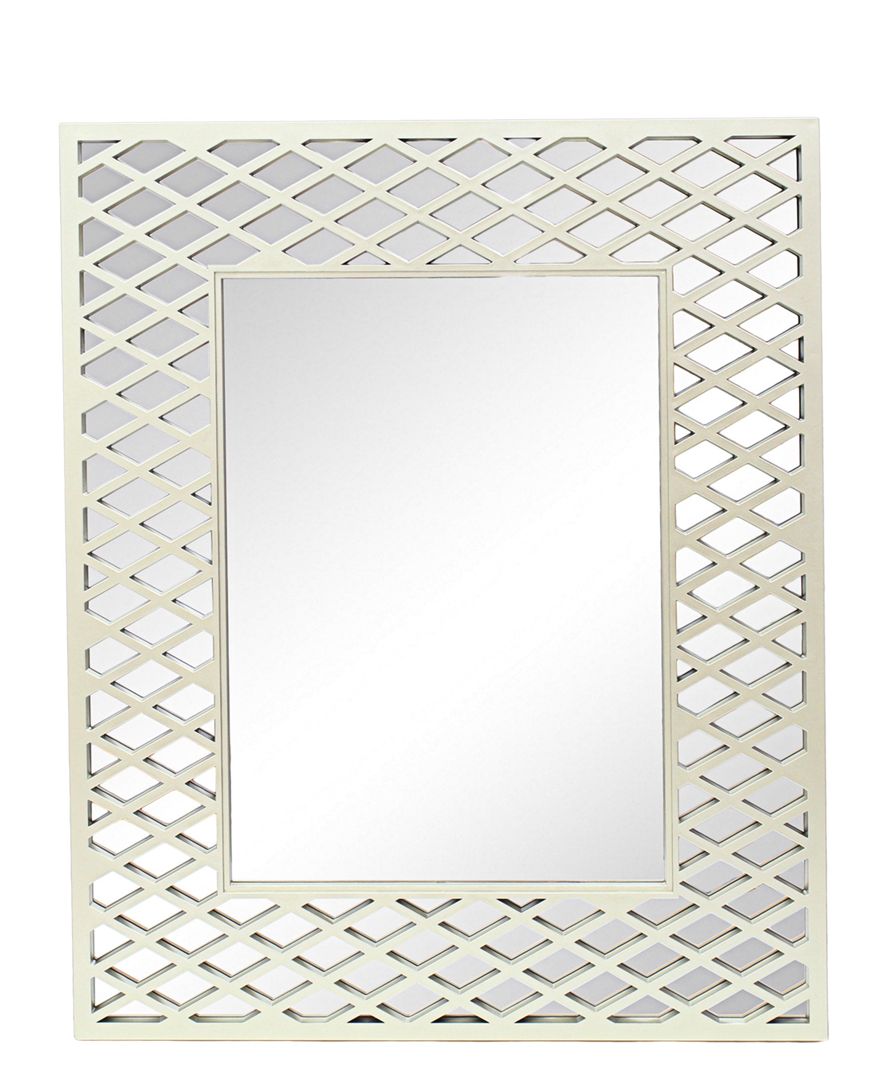 Urban Decor Striped Square Mirror - Gold