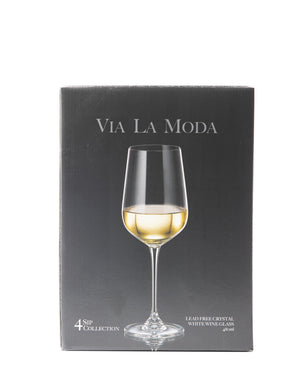 Via La Moda 4 Piece White Wine Glass Set - Transparent
