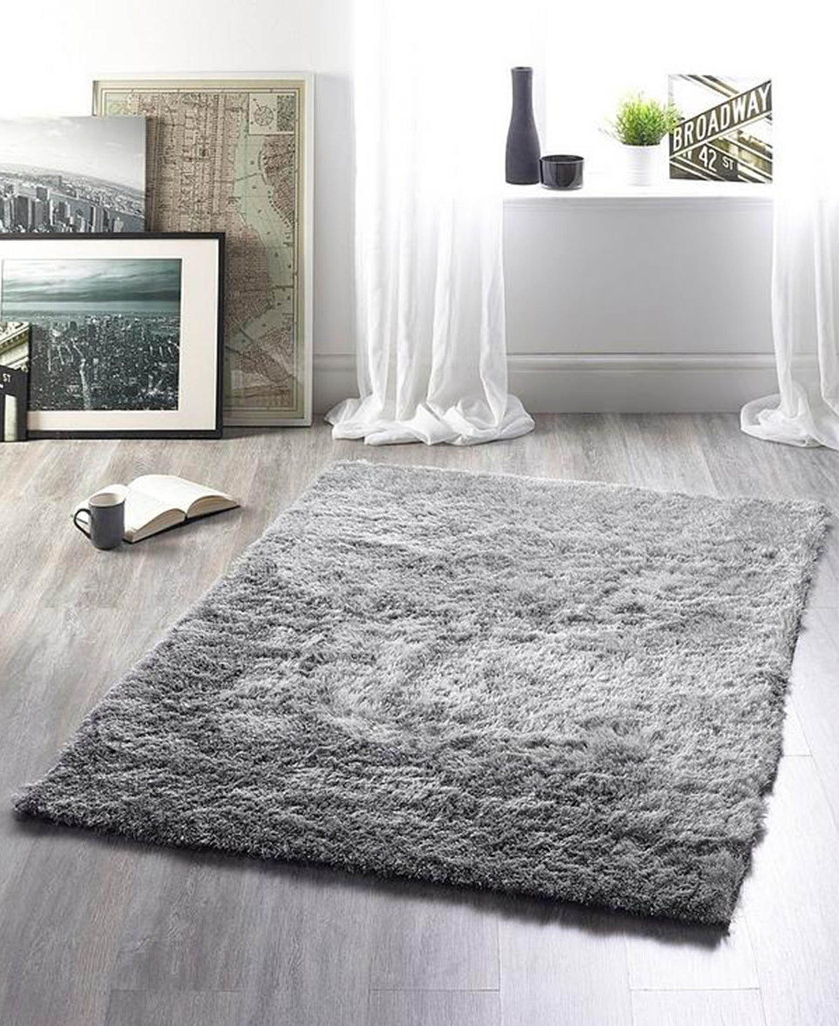Shaggy Glamour Carpet 1200mm x 1600mm - Grey