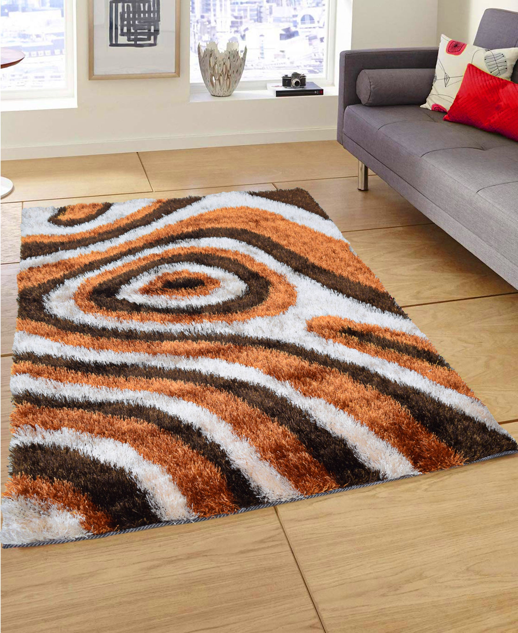 Shaggy Hollow Carpet 500mm x 800mm - Brown