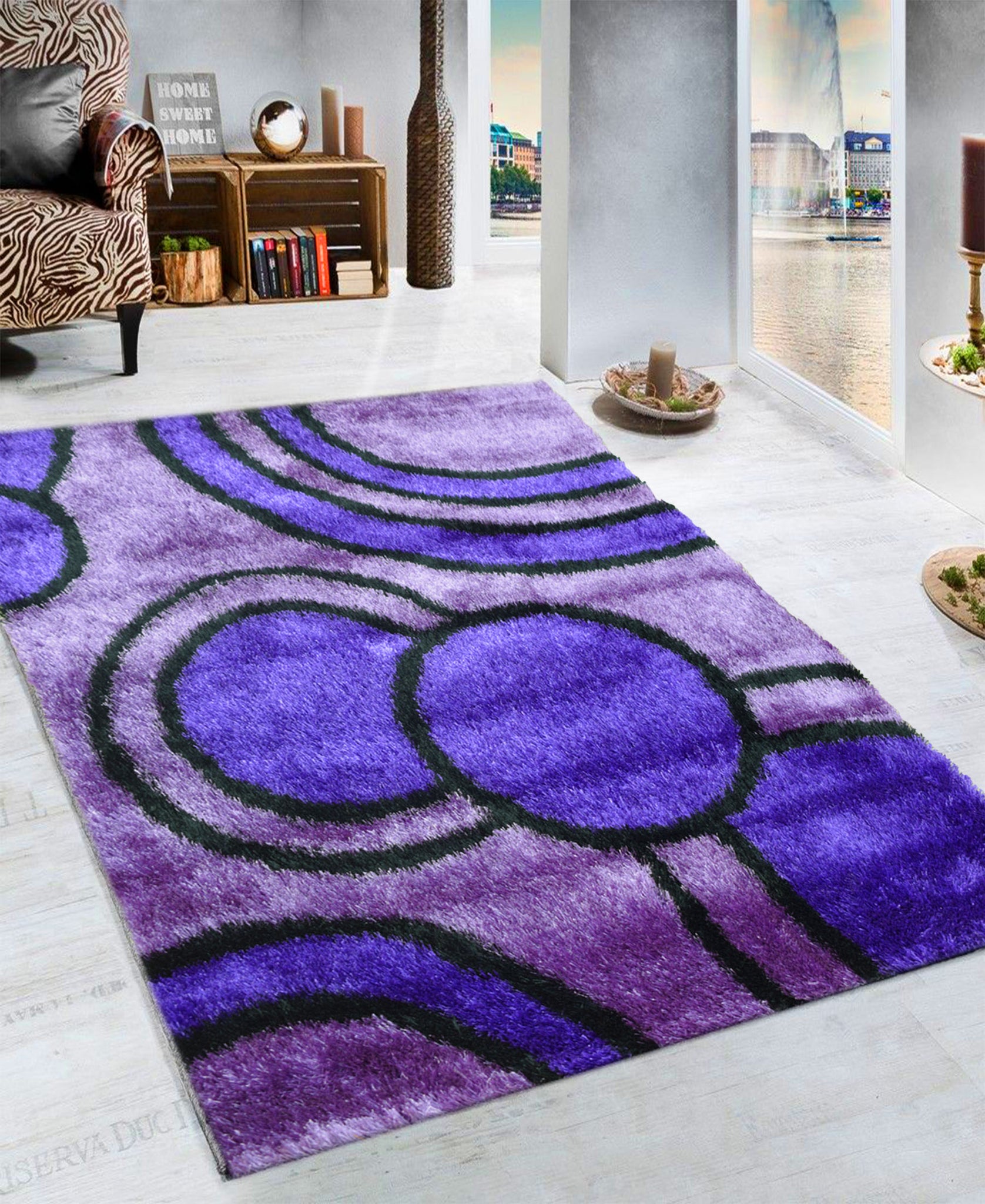 Shaggy Purple Haze Carpet 500mm x 800mm - Purple