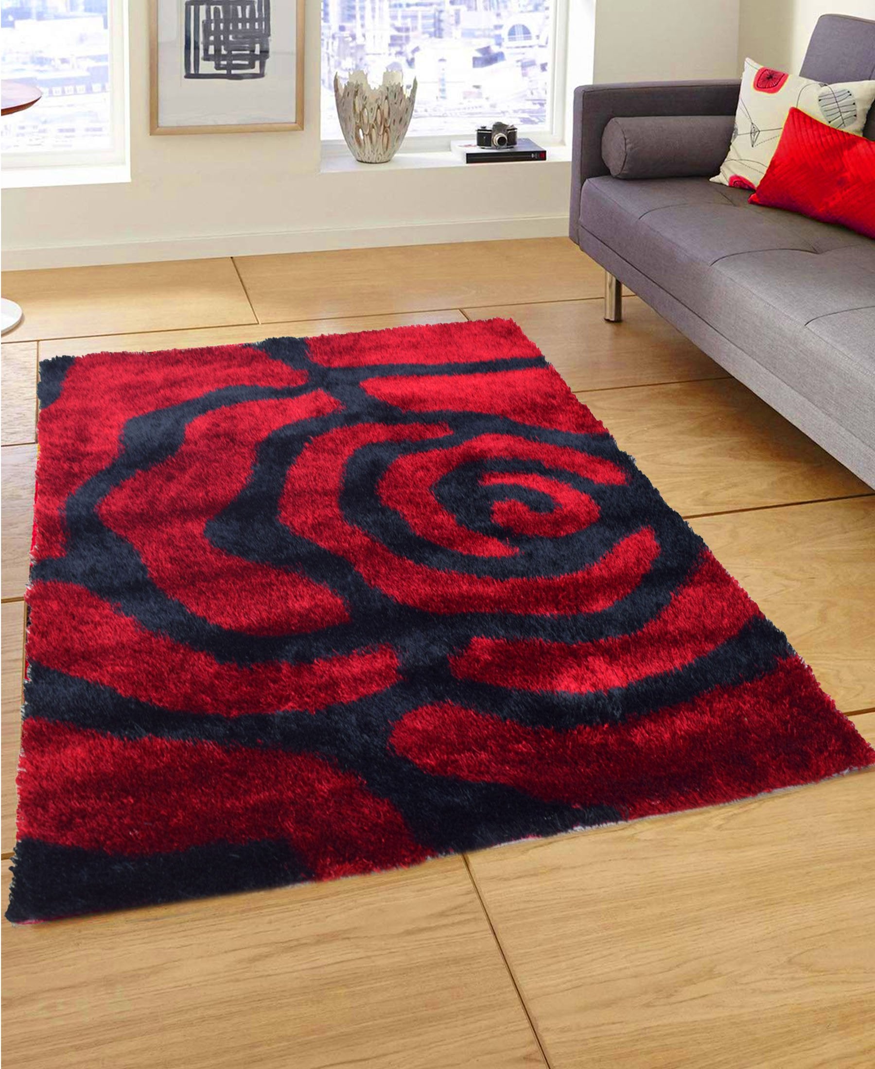 Shaggy Rose Carpet 800mm x 1500mm - Red