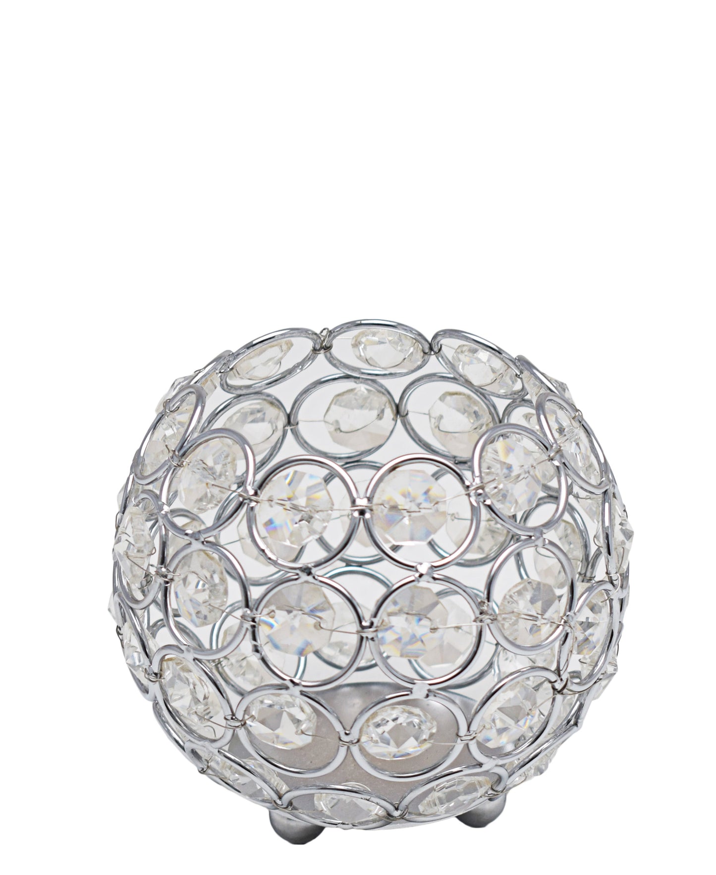 Majestic Silver Round Candle Holder