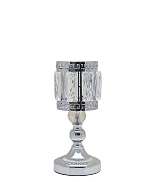Majestic Crystal Small Candle Holder - Silver