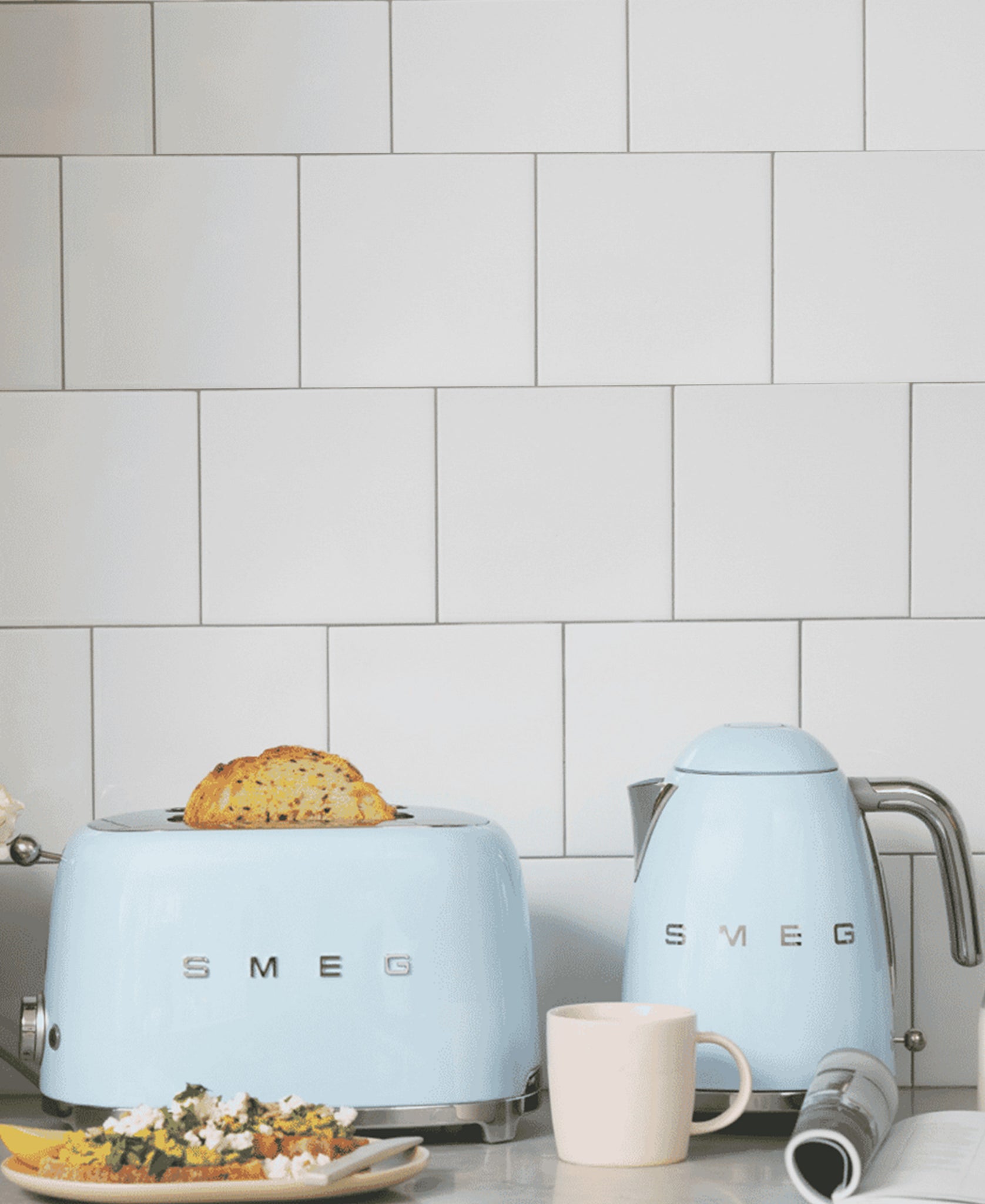 Smeg Kettle & Toaster Combo - Pastel Blue