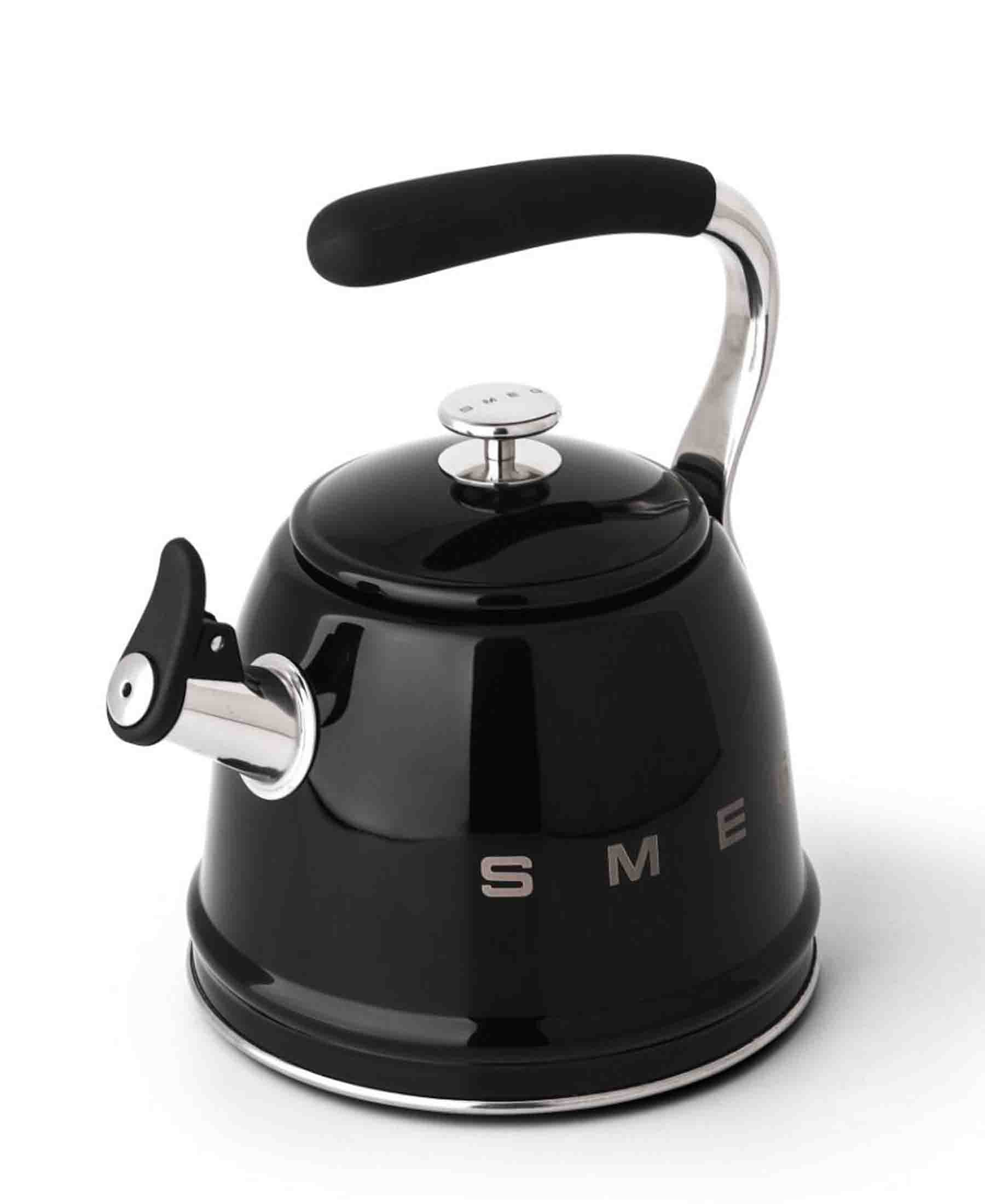 Smeg Whistling Stovetop Kettle Black The Culinarium