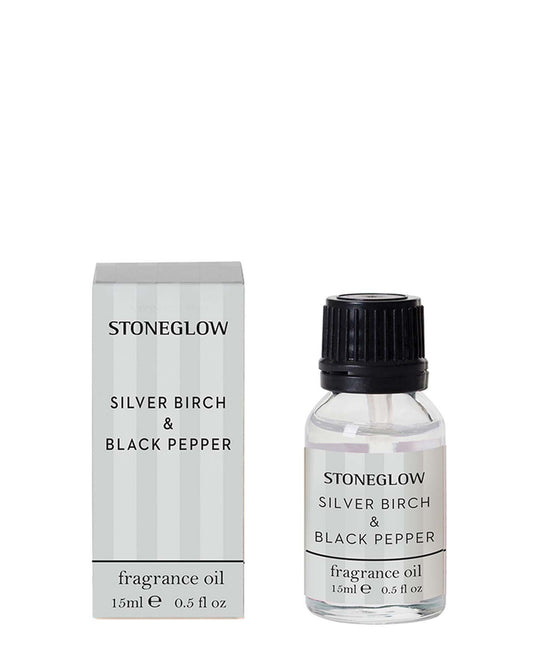 Stoneglow Modern Silver Birch & Black Pepper 15ml Fragrance Oil - Grey