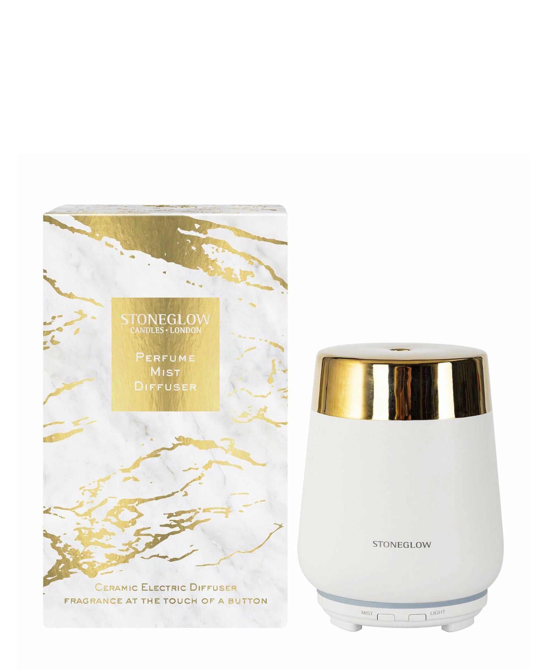 Stoneglow Perfume Mist Diffuser Luna Collection - White & Gold