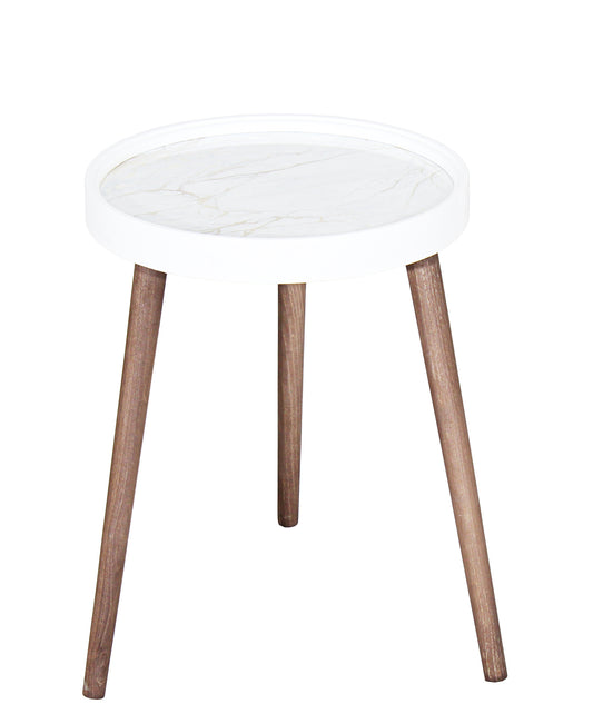 Exotic Designs Side Table 2 Piece - White