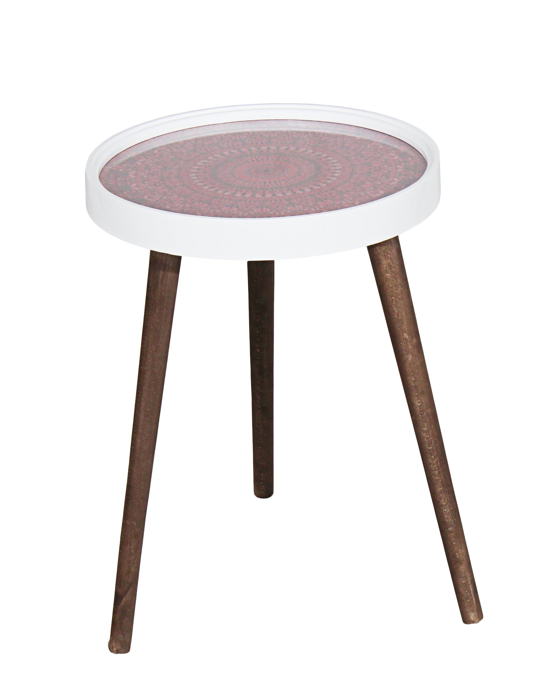 Exotic Designs Side Table - Red & Brown×2