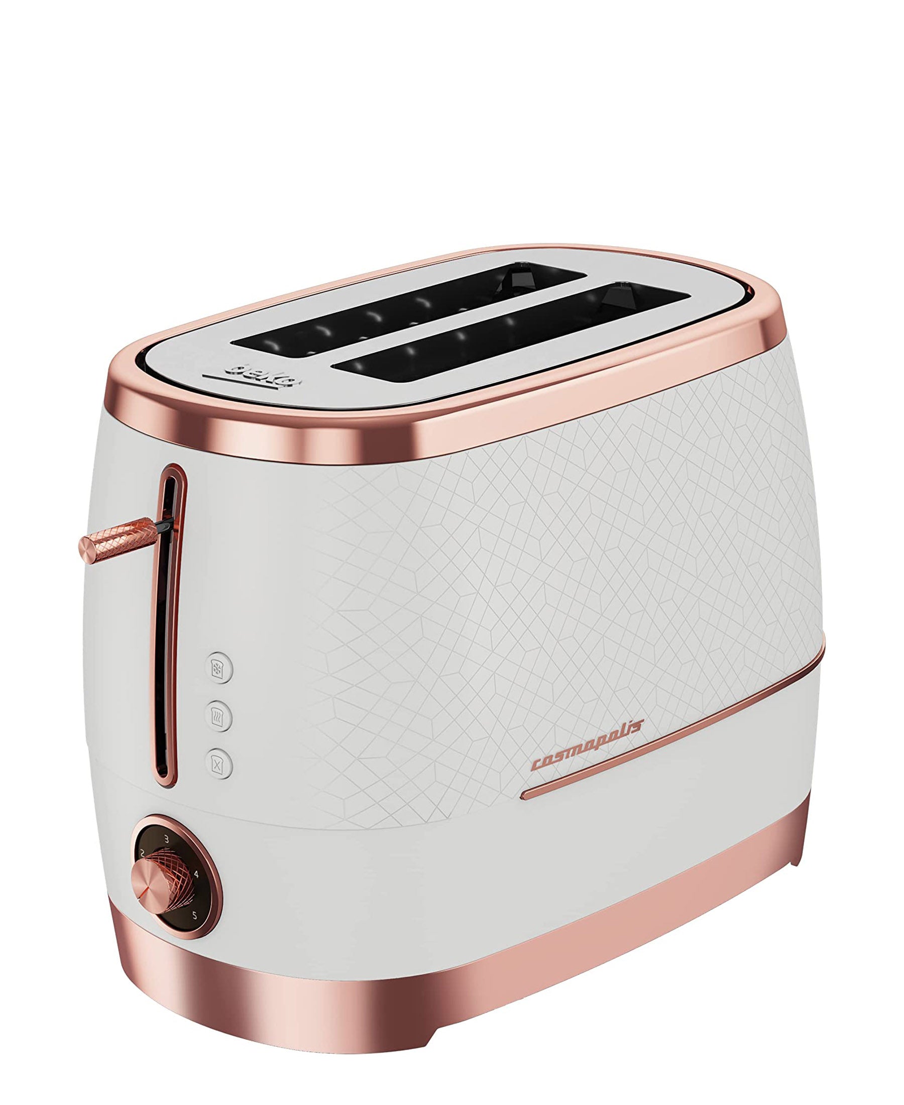 Beko Cosmopolis 2 Slice Toaster White & Rose Gold The Culinarium