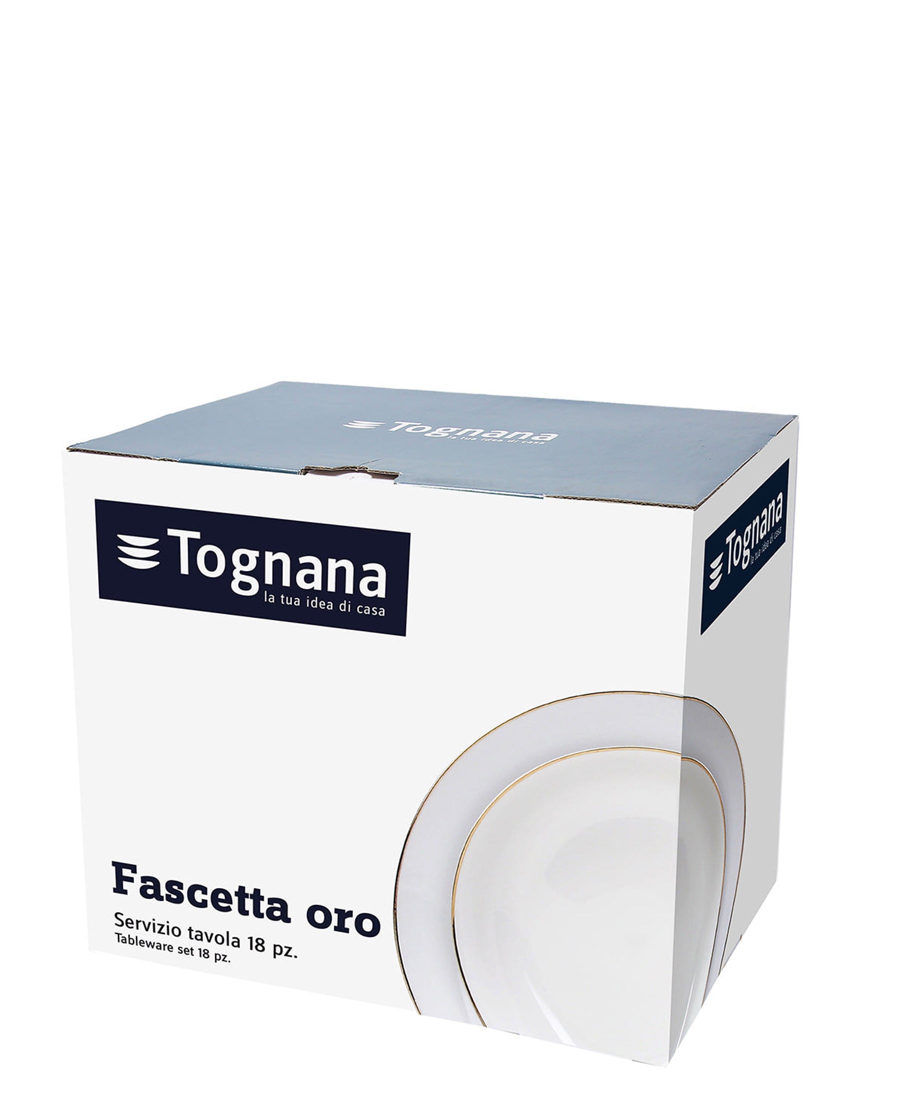 Tognana Fascetta Oro 18 Piece Dinner Set - White And Gold