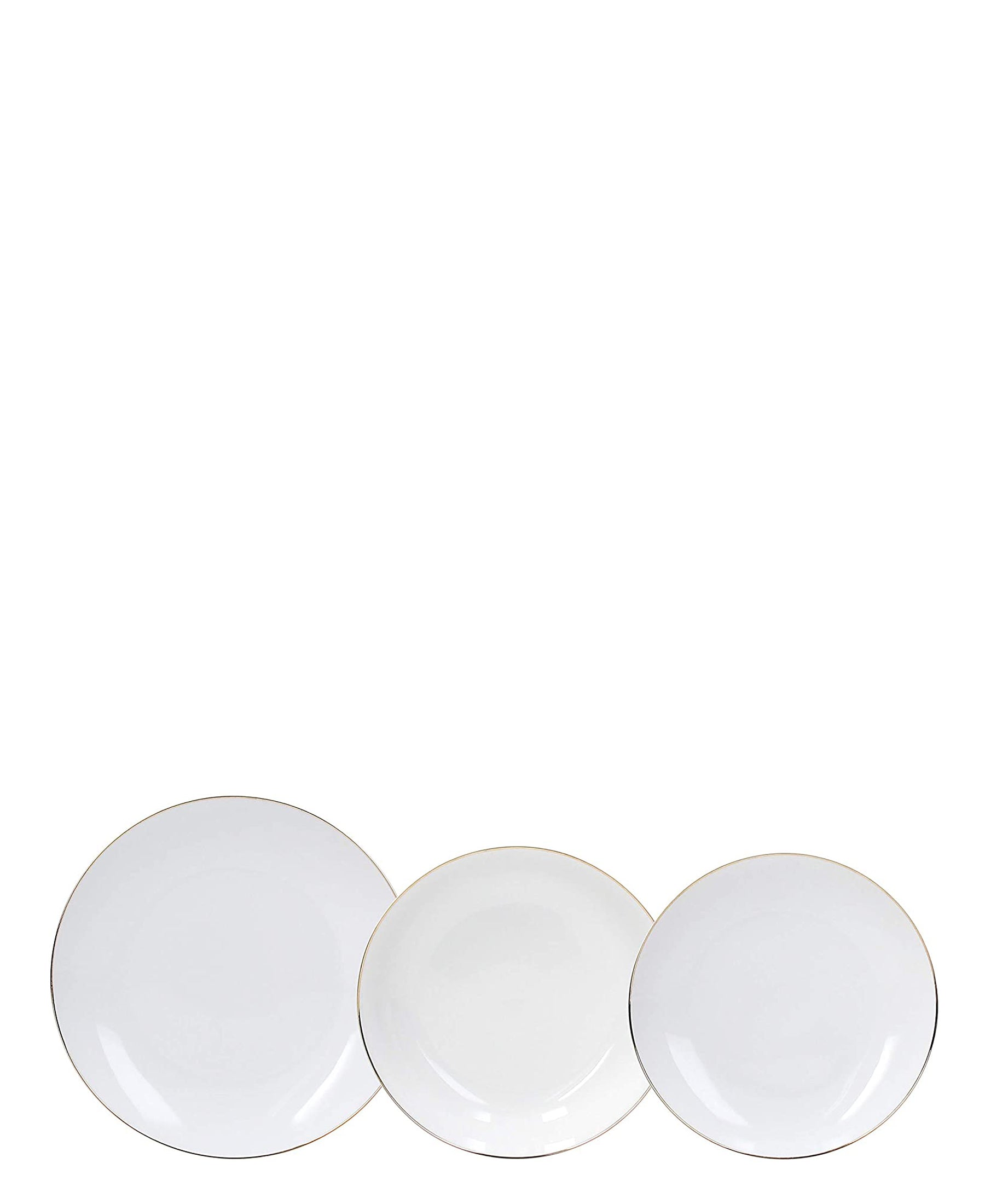 Tognana Fascetta Oro 18 Piece Dinner Set - White And Gold