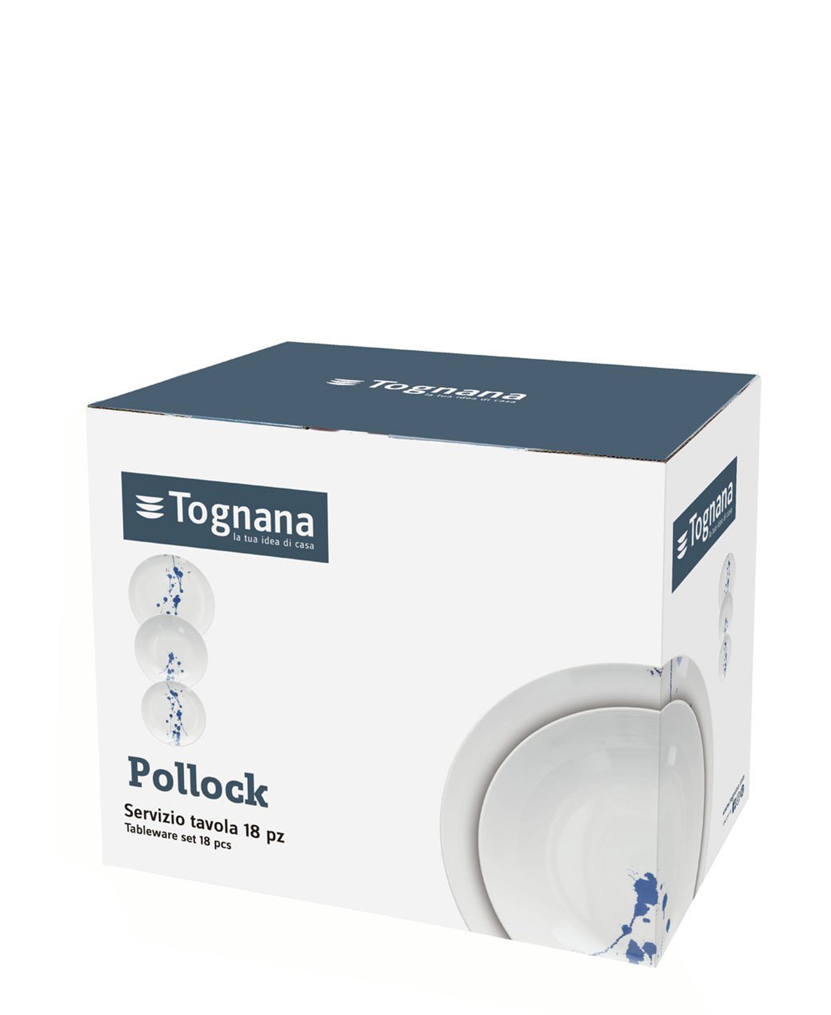 Tognana Pollock 18 Piece Dinner Set - White And Blue