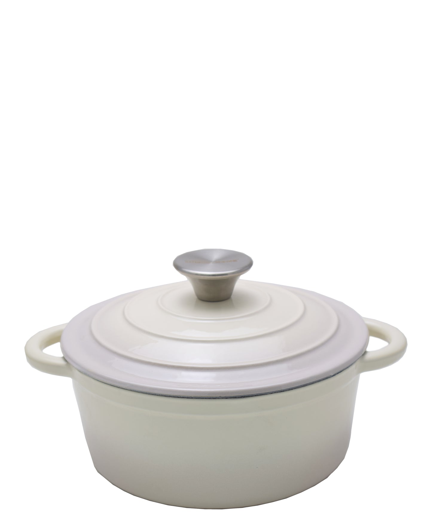 CTH 7 Piece Cast Iron Pot Set - Two Toned White/Cream