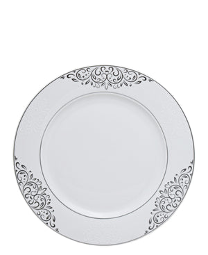 Table Pride 47 Piece Dinner Set - White With Black Floral Print