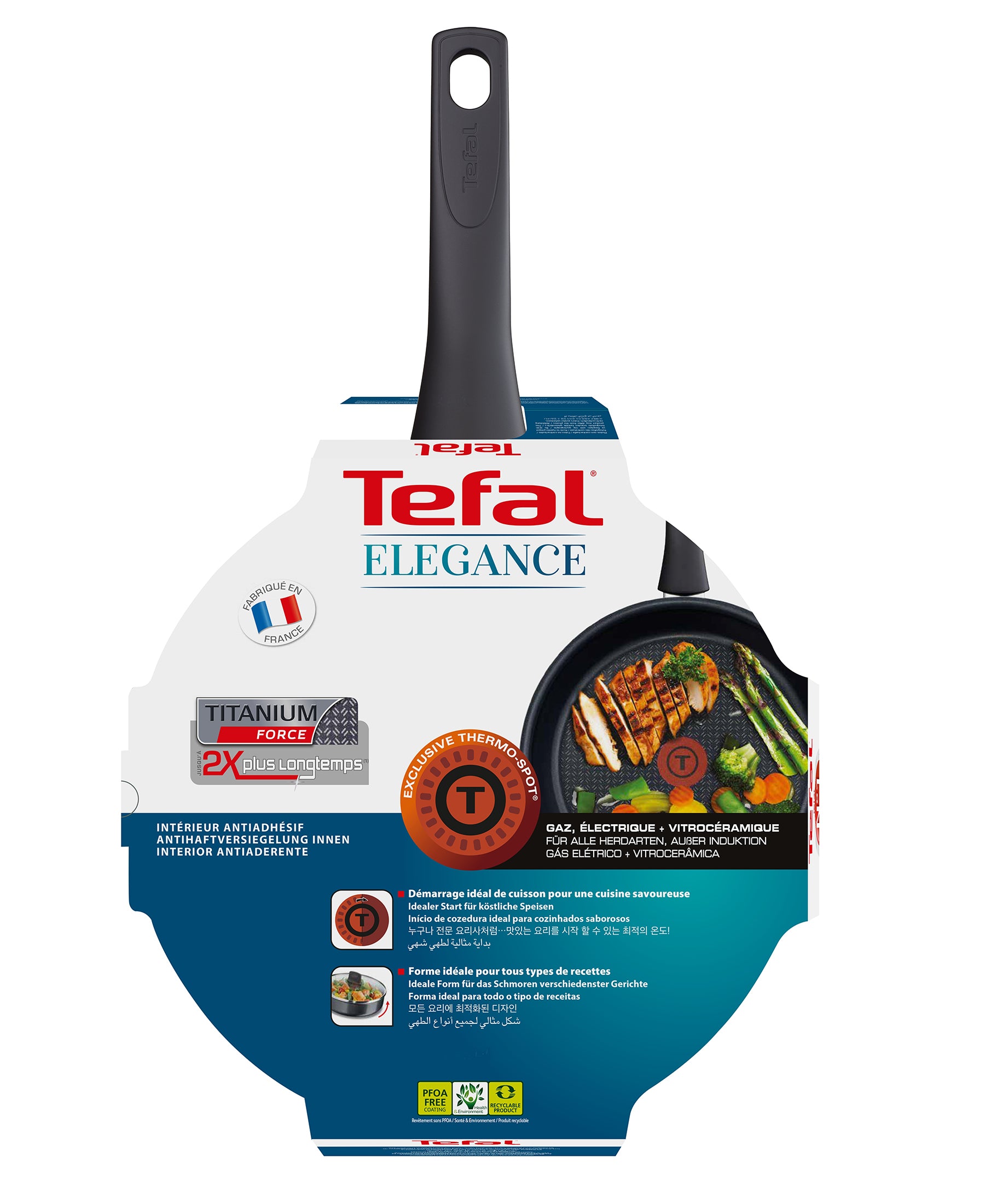Tefal Elegance Sautepan 26cm With Lid - Black