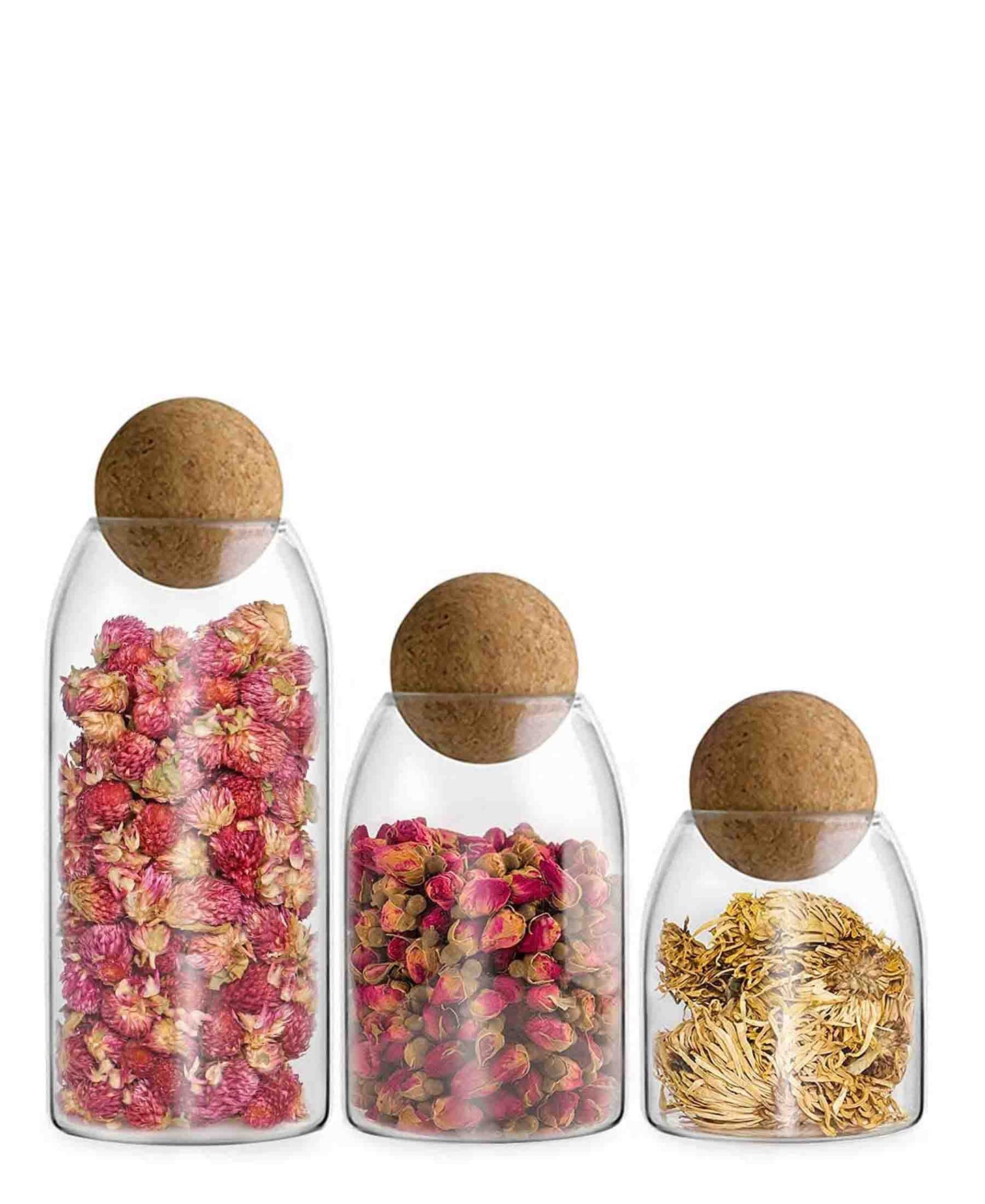 Turin Glass Cork 3 Piece Storage Container - Clear