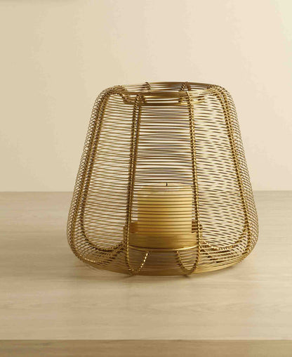 Urban Decor Metal Wire Lantern - Gold