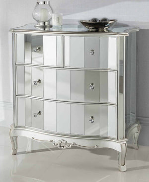 Exotic Designs Vintage Chest of 4 Drawers - Silver