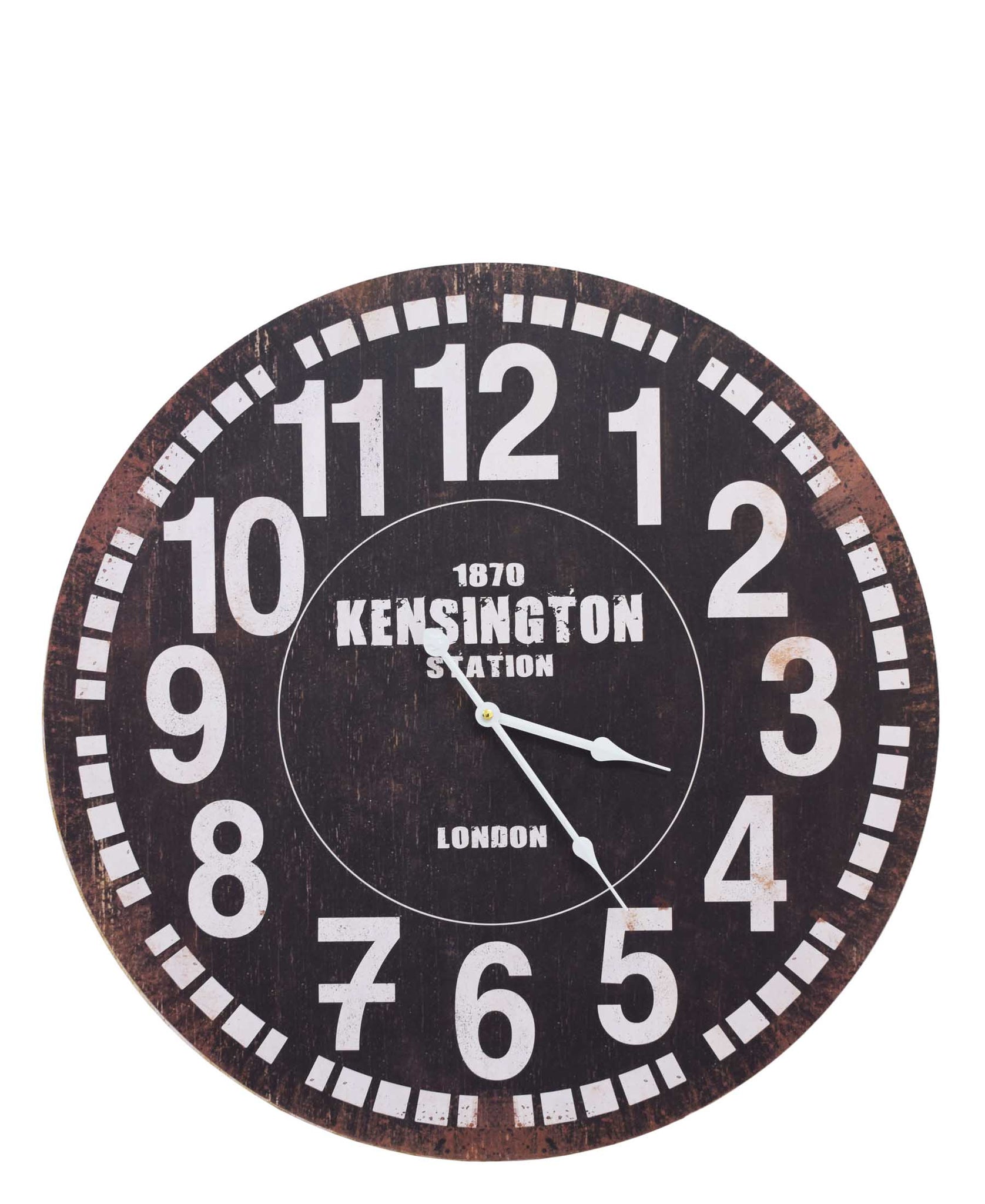 Kensington London Shabby Elegance 60cm Wall Clock - Black & White