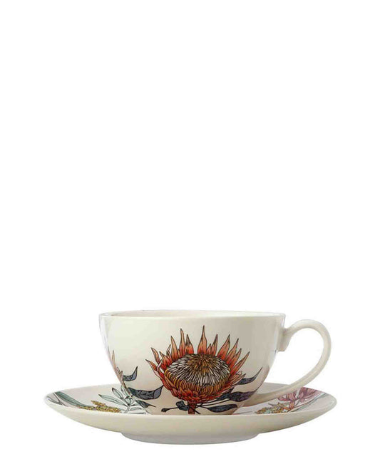 Waratah 200ML Coupe Cup & Saucer - Floral White