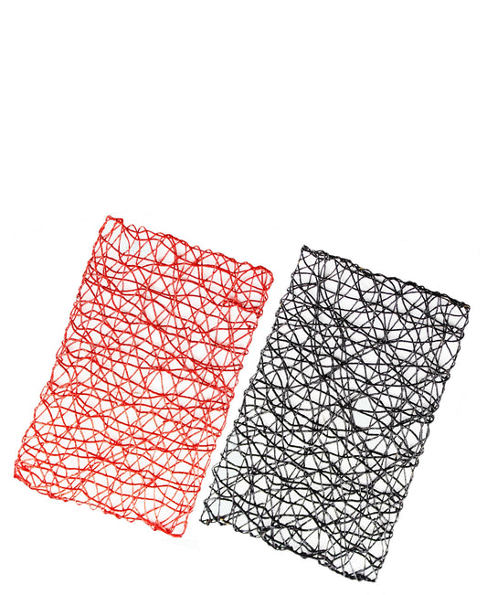 Kitchen Life String Placemat Rectangle - Black & Red