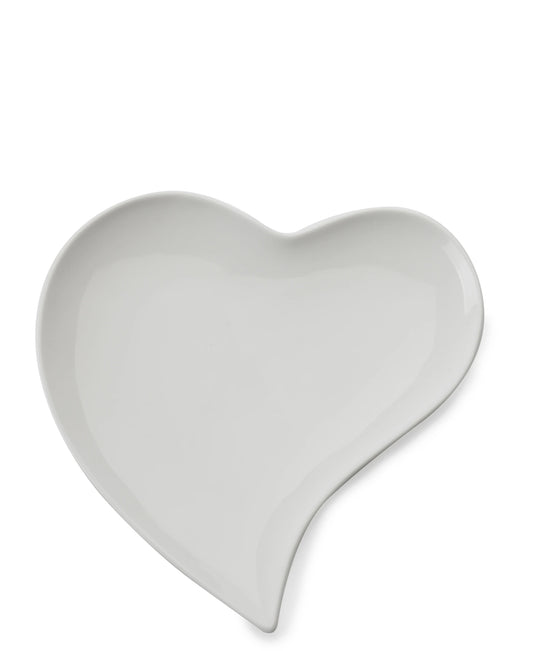 White Basics 21cm Heart Plate