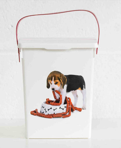 Wiggle Dog Food Storage Container - White