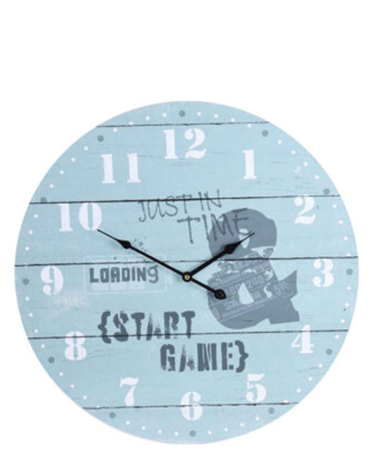 Just In Time Shabby Elegance 55CM Wall Clock - Blue & White