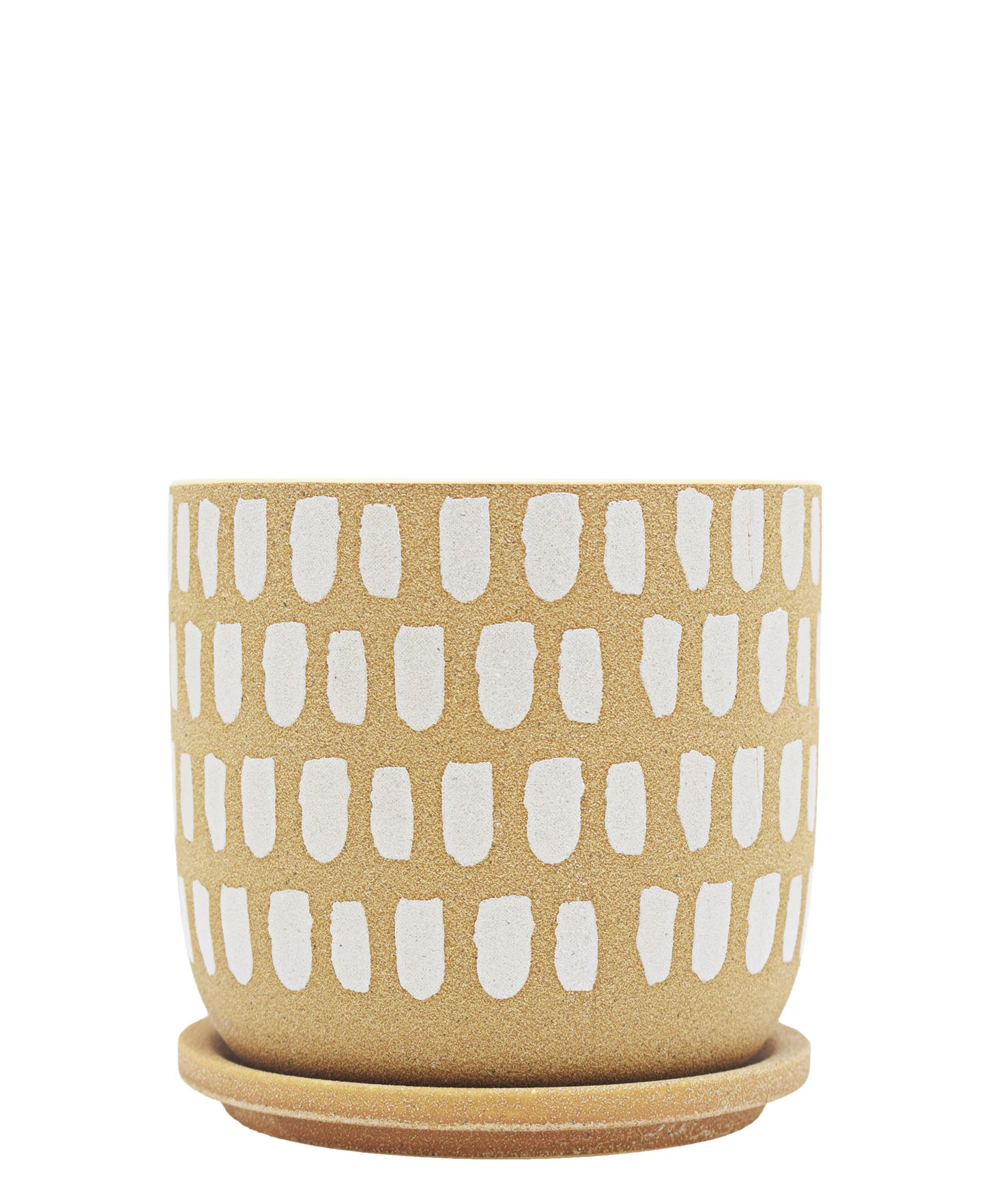 Urban Decor Round Pot Plant with Saucer - Cream