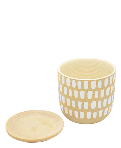 Urban Decor Round Pot Plant with Saucer - Cream