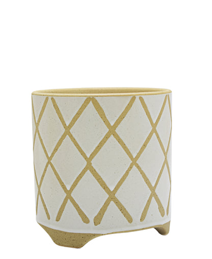 Urban Decor Natural Hatch Vase - Cream