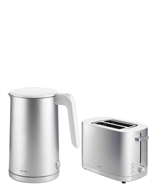 Zwilling Enfinigy Electric Kettle 1.5l & 2 Slot 2 Slice Toaster Combo - Silver