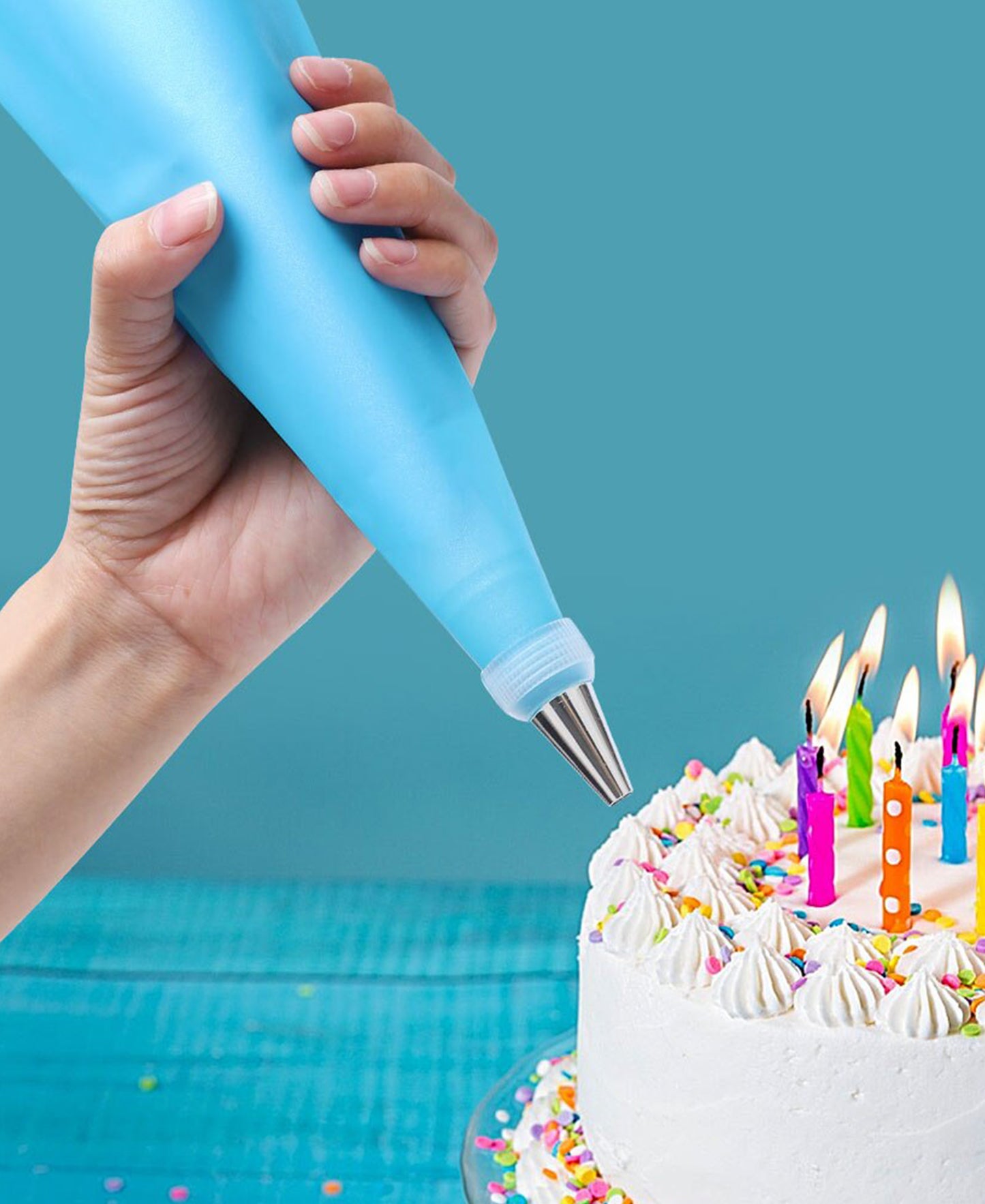 Cake Decorating Piping Utensils - Blue