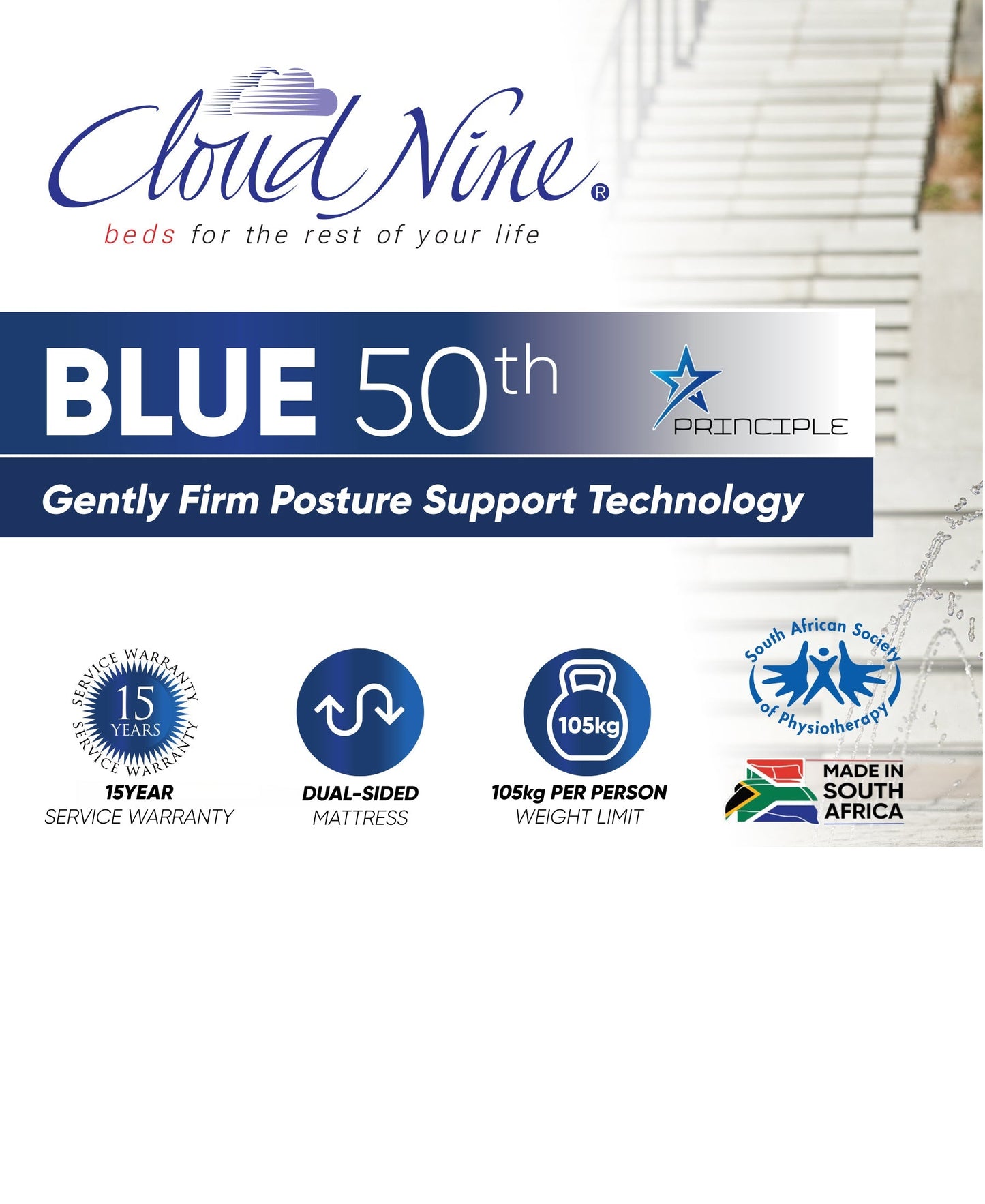 Cloud Nine Blue 50th Bed 3/4