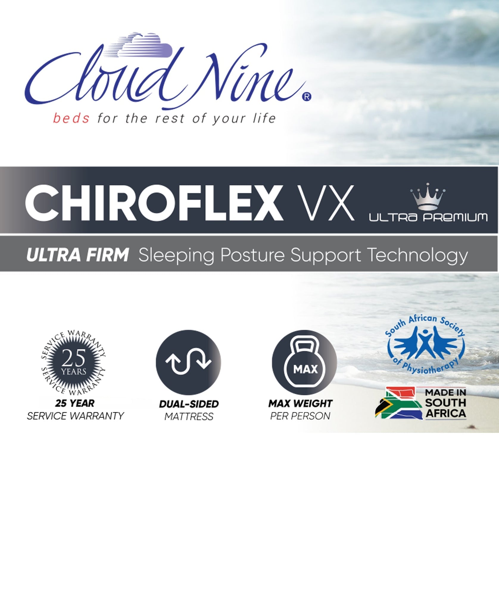 Cloud Nine Chiroflex VX Bed 3/4