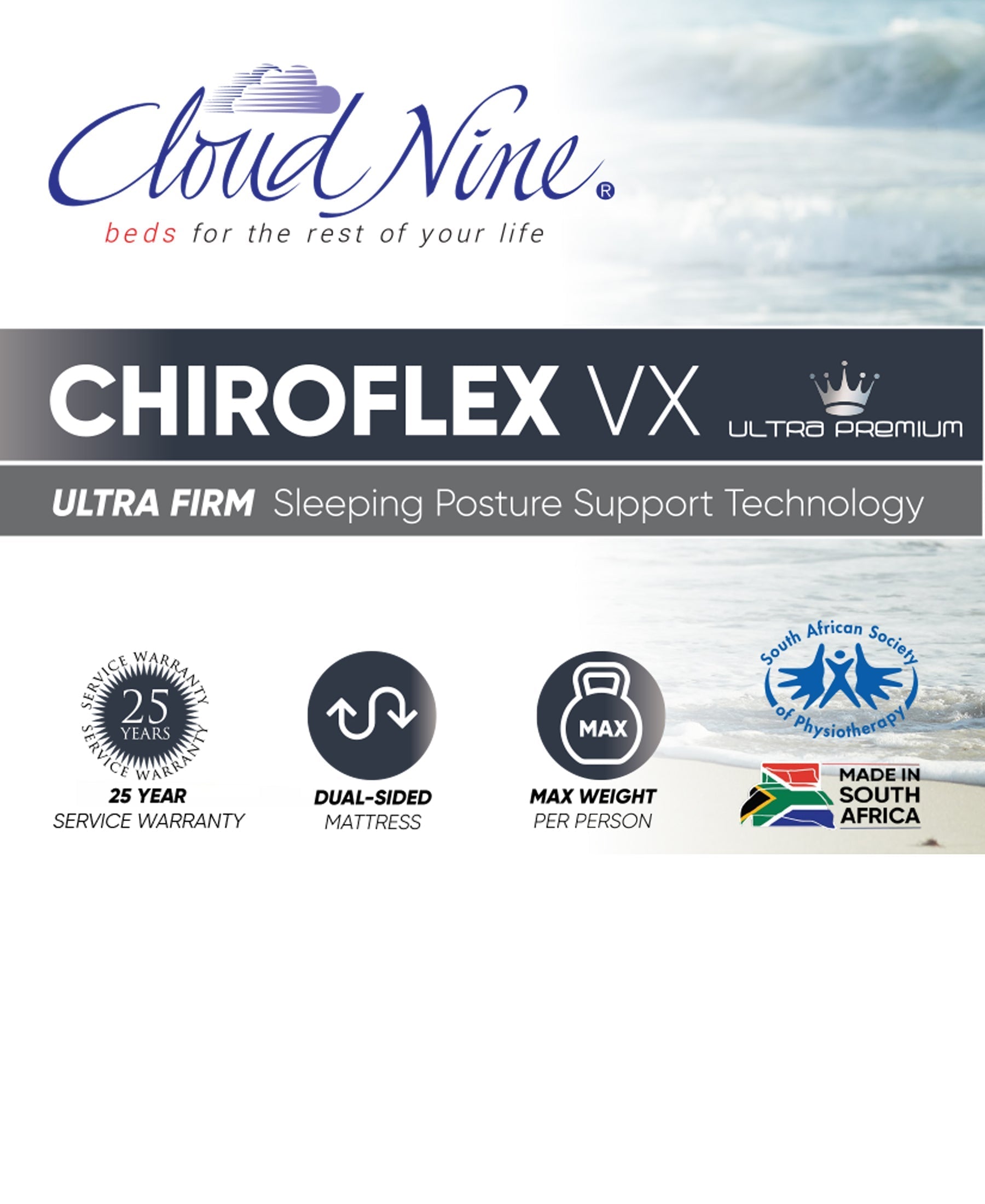 Cloud Nine Chiroflex VX Bed Queen
