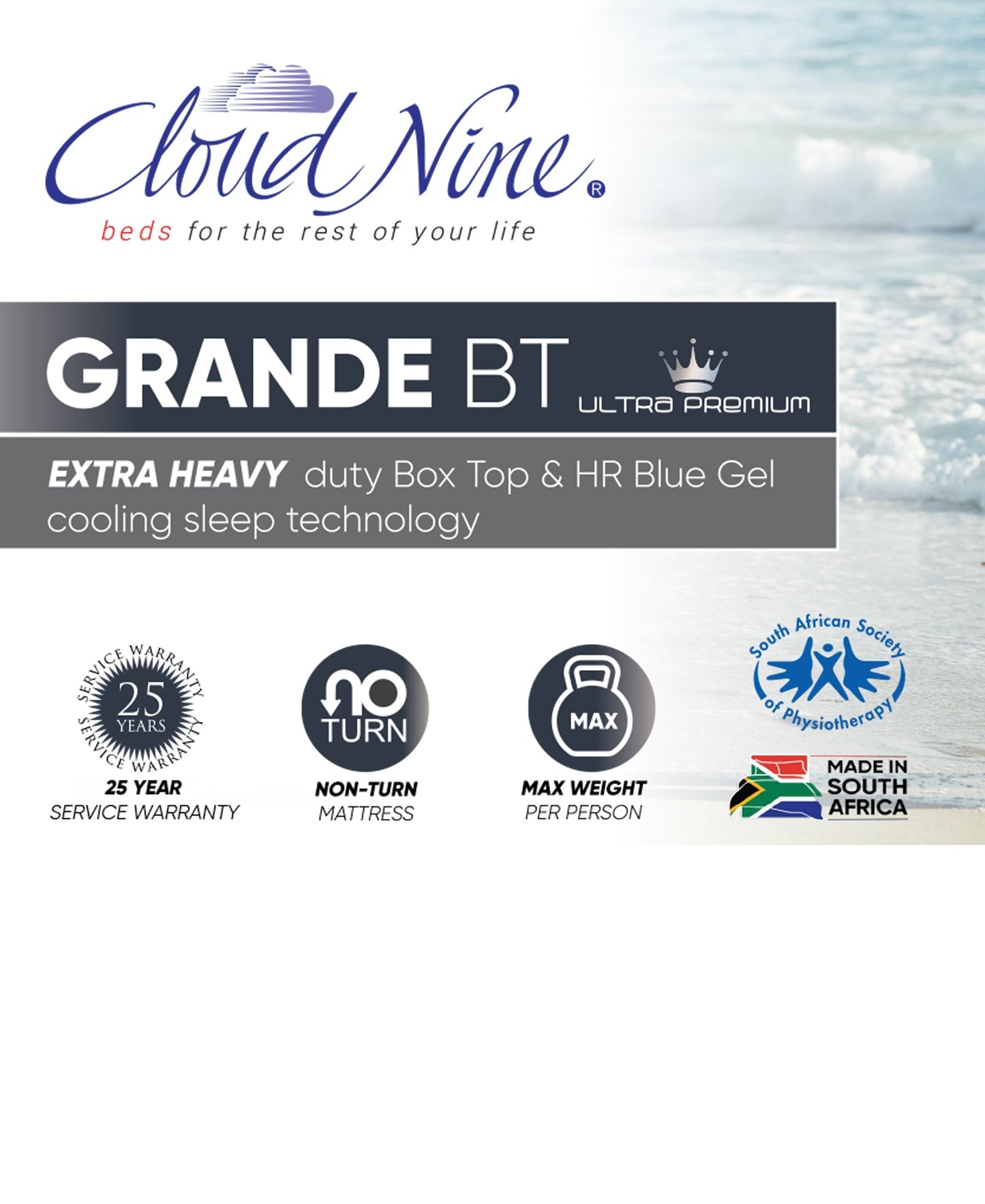 Cloud Nine Grande BT Bed Queen