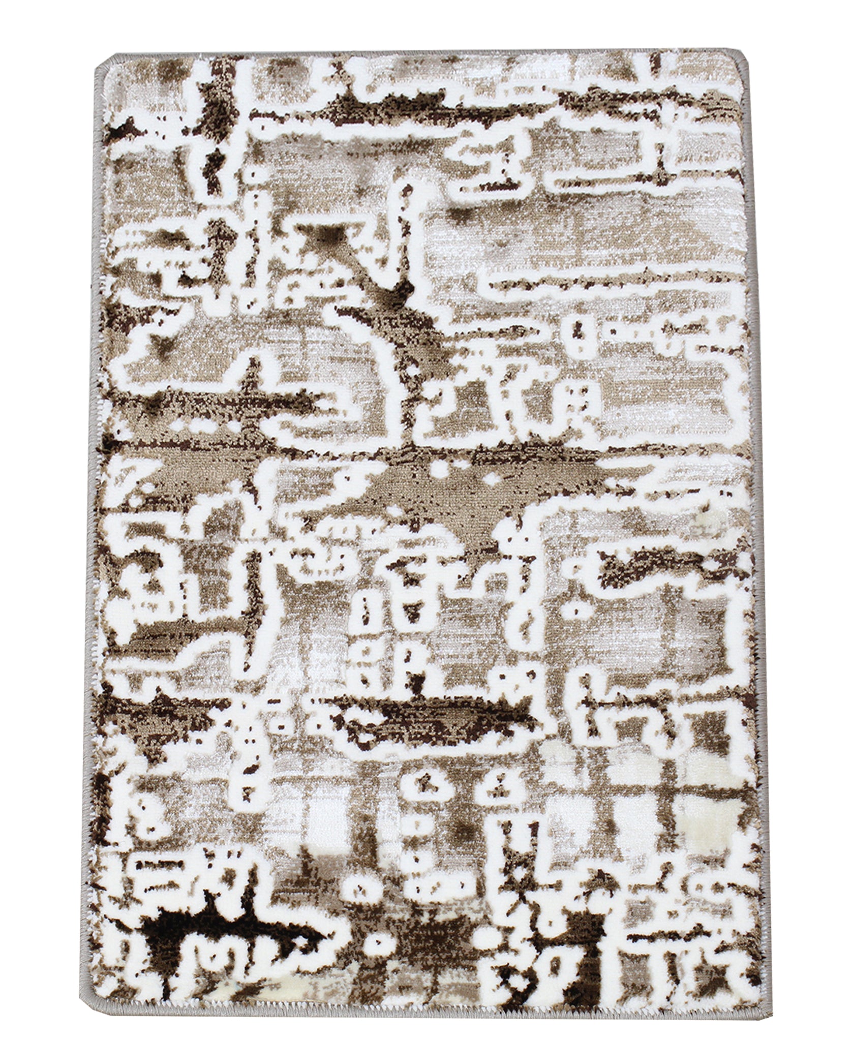 Damascus Maze Carpet 800mm x 2000mm - Beige, White & Brown