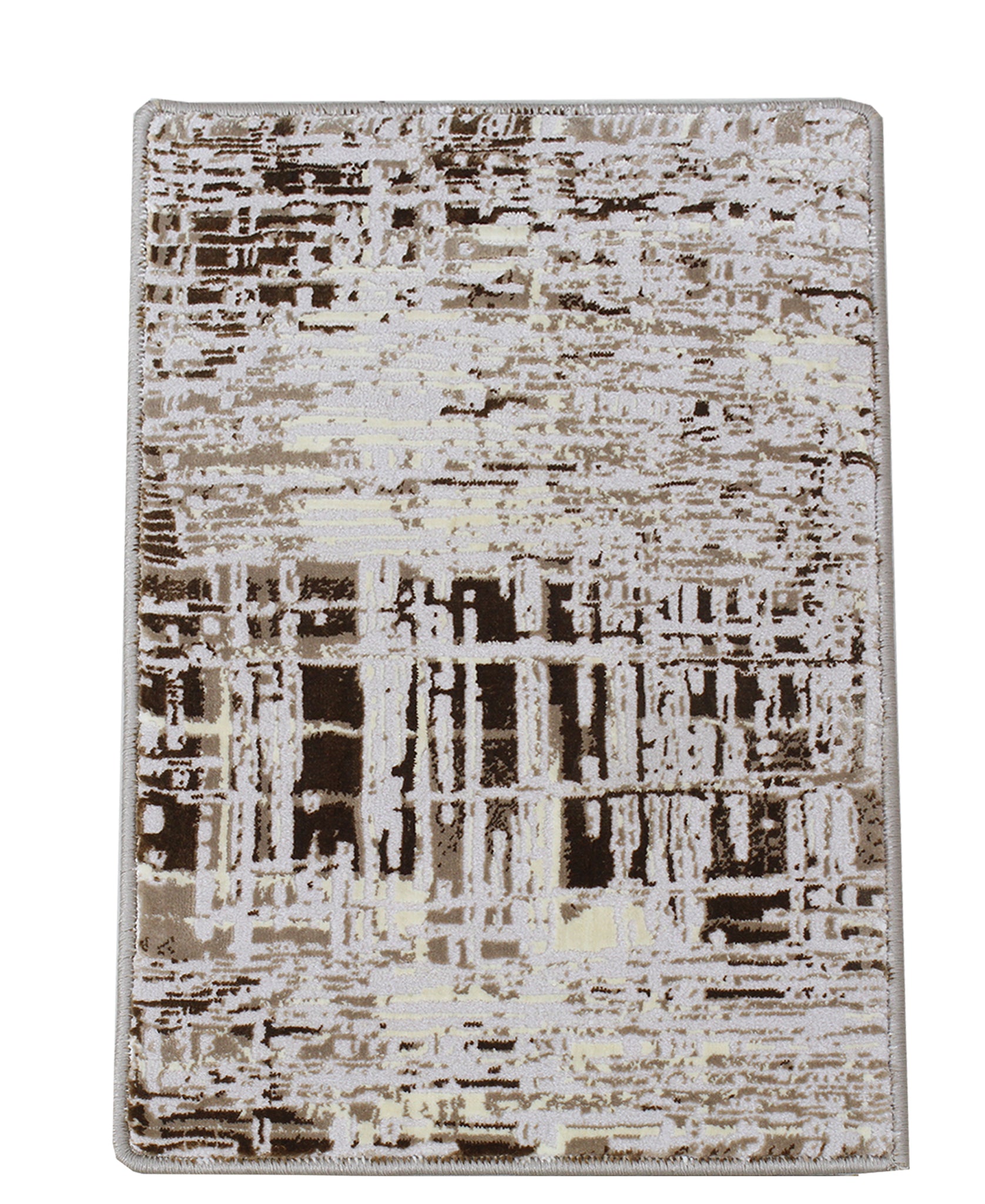 Damascus Drizzle Carpet 500mm x 800mm - Beige, White & Brown