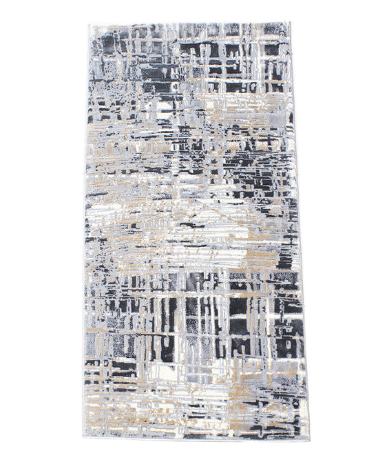 Damascus Drizzle Carpet 1600mm x 2300mm - Grey, Black & White