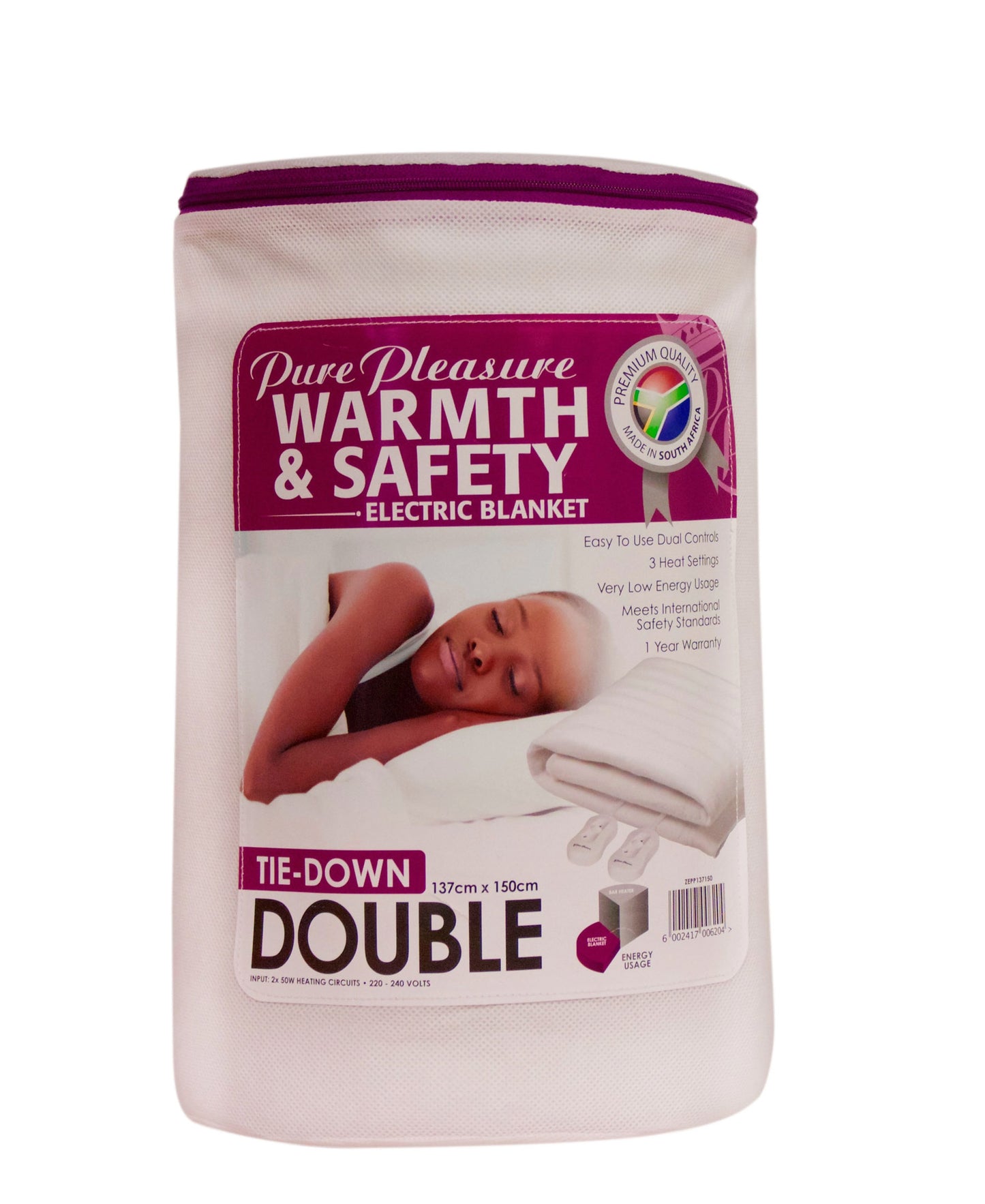 Pure Pleasure Electric Blanket Double - White