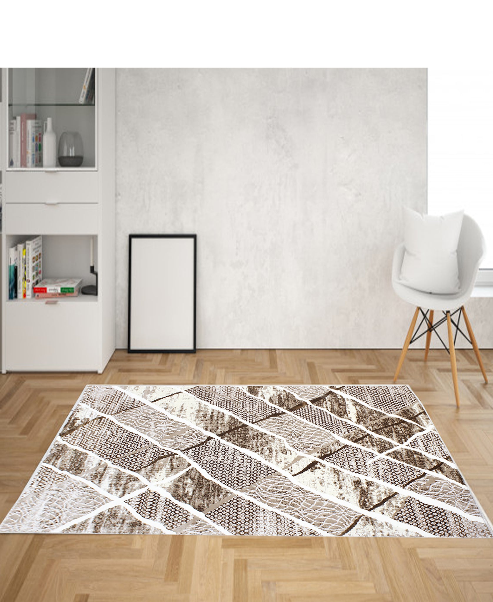 Damascus Curvy Carpet 800mm x 2000mm - Brown