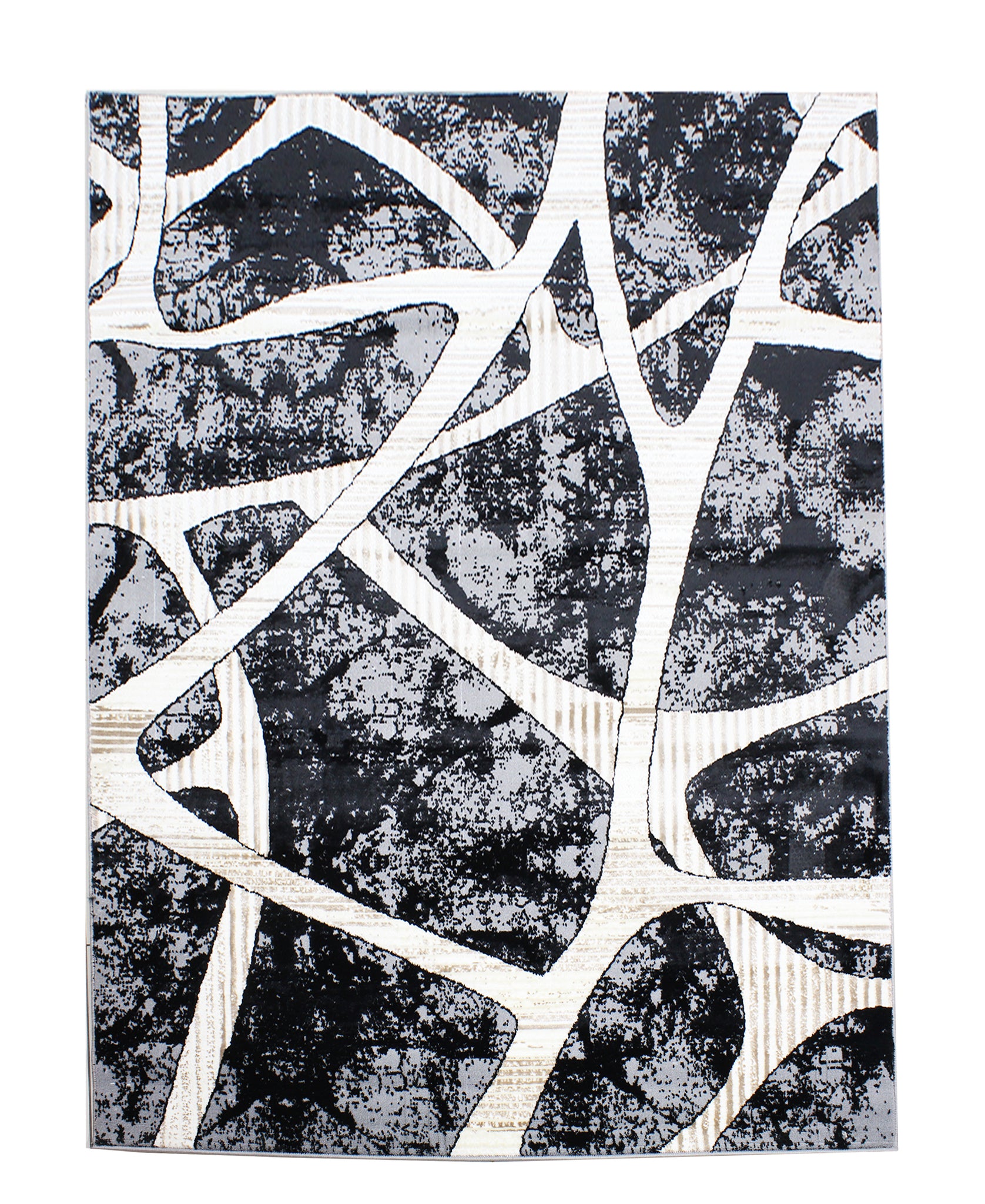 Damascus Swerve Carpet 500mm x 800mm - Black & Grey