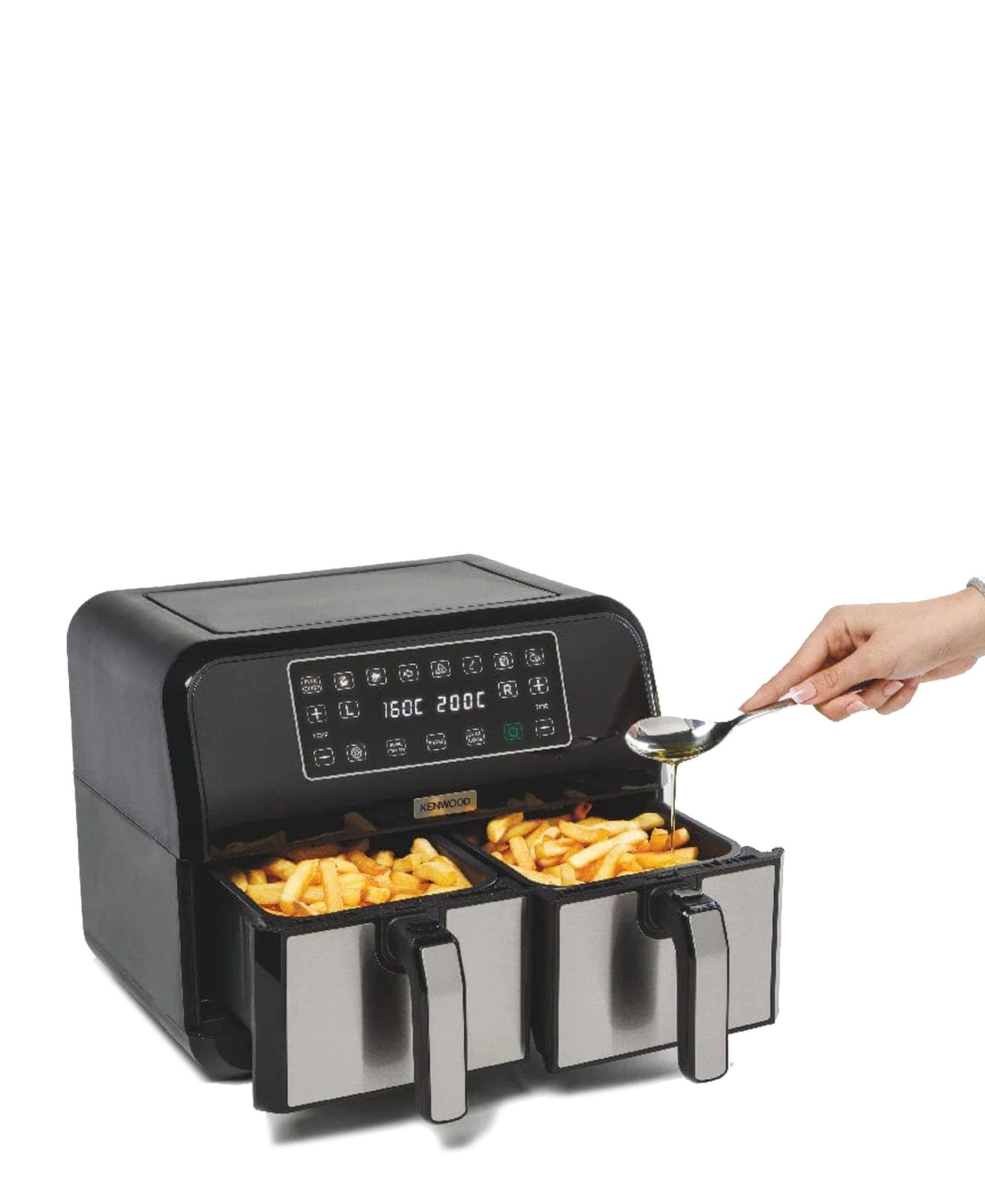 Kenwood kHealthy Dual Air Fryer 8L - Black & Silver