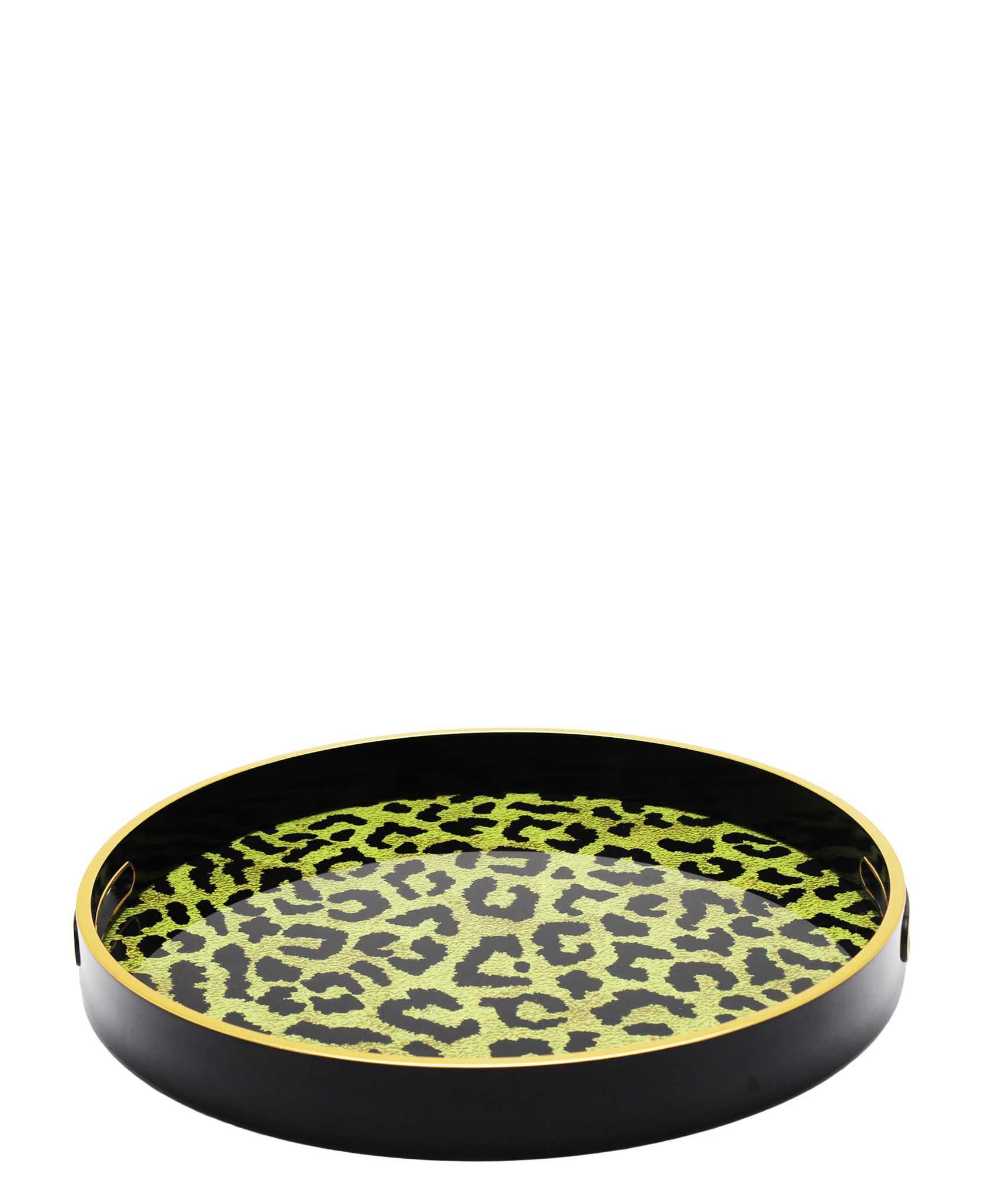 Urban Decor Glass 2 Piece Tray With Marble Finish - Yellow