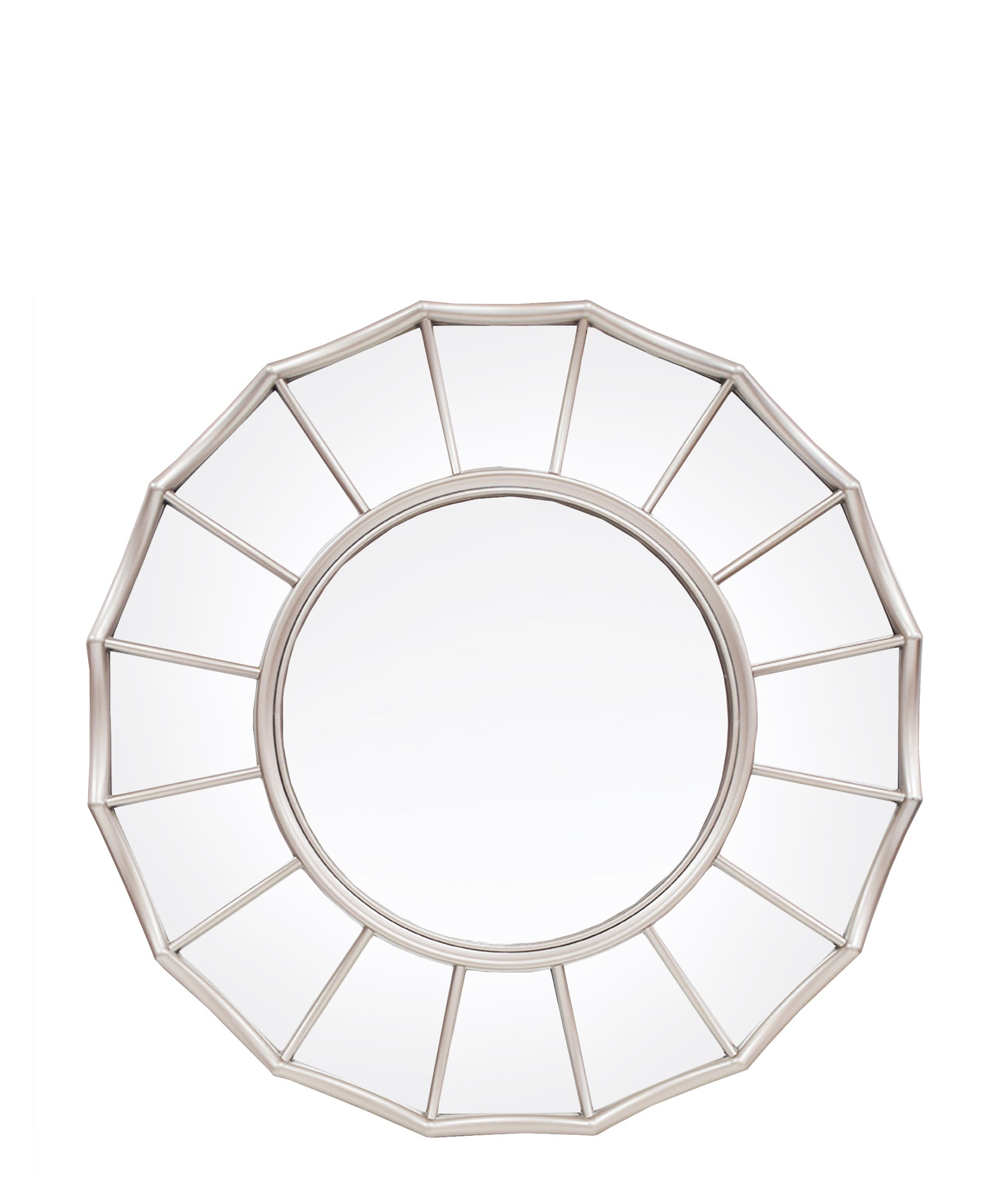Urban Decor Round Mirror - Silver