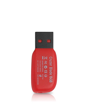 SanDisk 16GB Cruzer Blade USB Flash Drive - Red