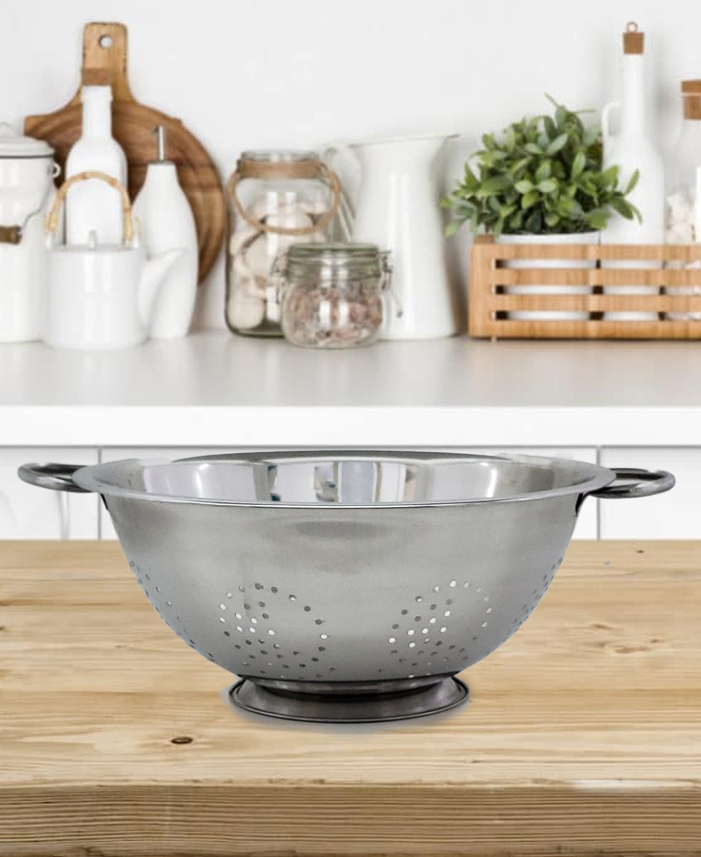 Kitchen Life 38cm Stainless Steel Colander - Silver